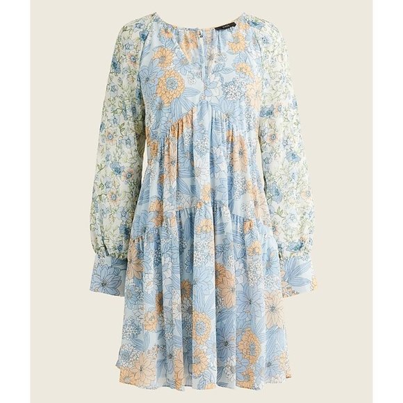 J. CREW BLUE PEACH FLORAL CHIFFON BABYDOLL SWING DRESS 10 NWT - Picture 12 of 13